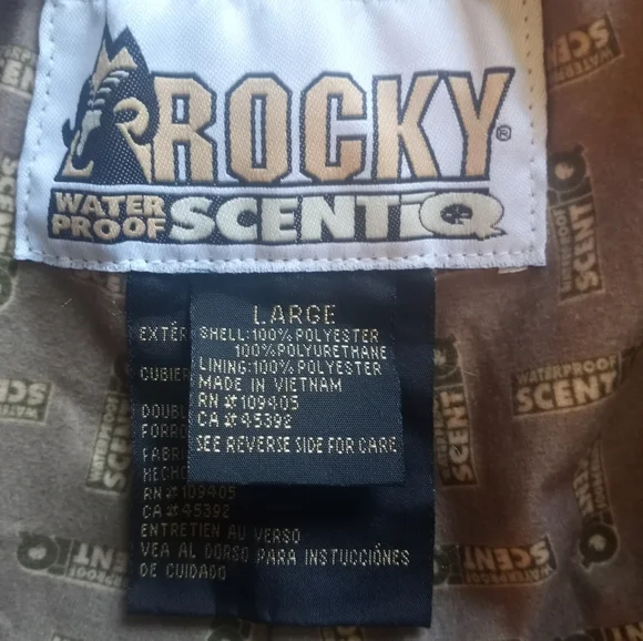 Rocky Scentiq Mossy Oak Brush Camoflage Hunting Waterproof Zippered Leg Pant L